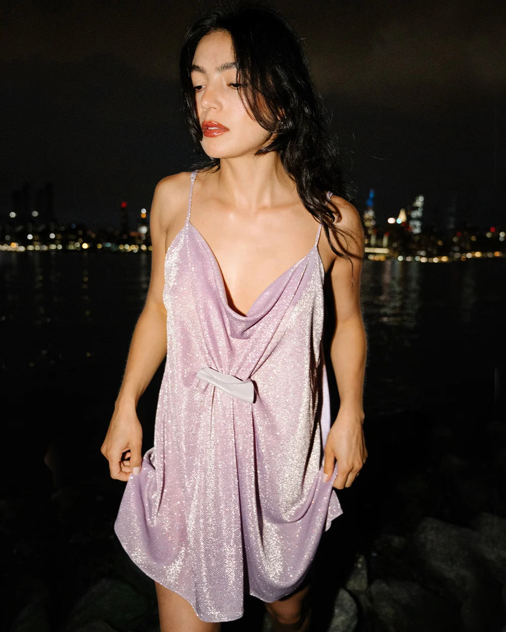 Peyton Cowl-Neck Mini Dress