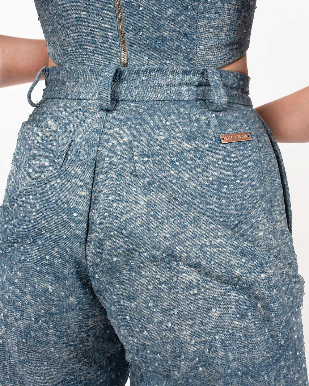 Astrid Rhinestone Draped Trousers
