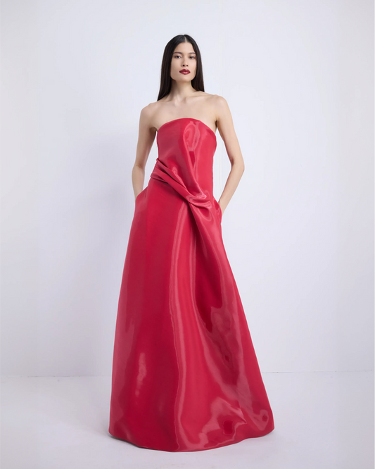 Kate Liquid Ballgown - Raspberry