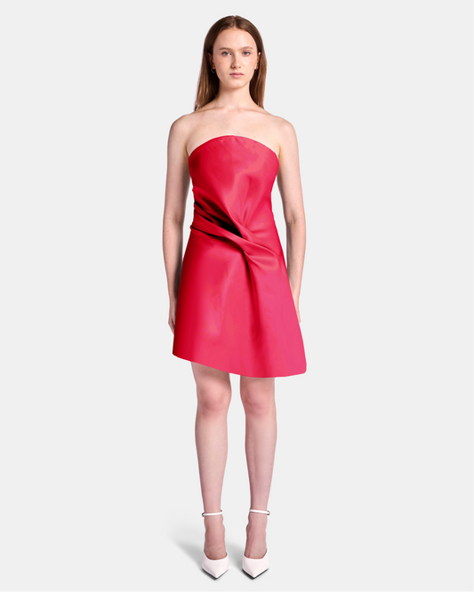 Kate Liquid Draped Mini Dress Raspberry