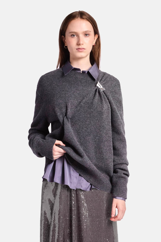 Draped Merino Cashmere Sweater