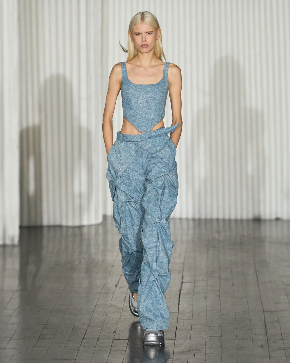 Astrid Rhinestone Draped Trousers