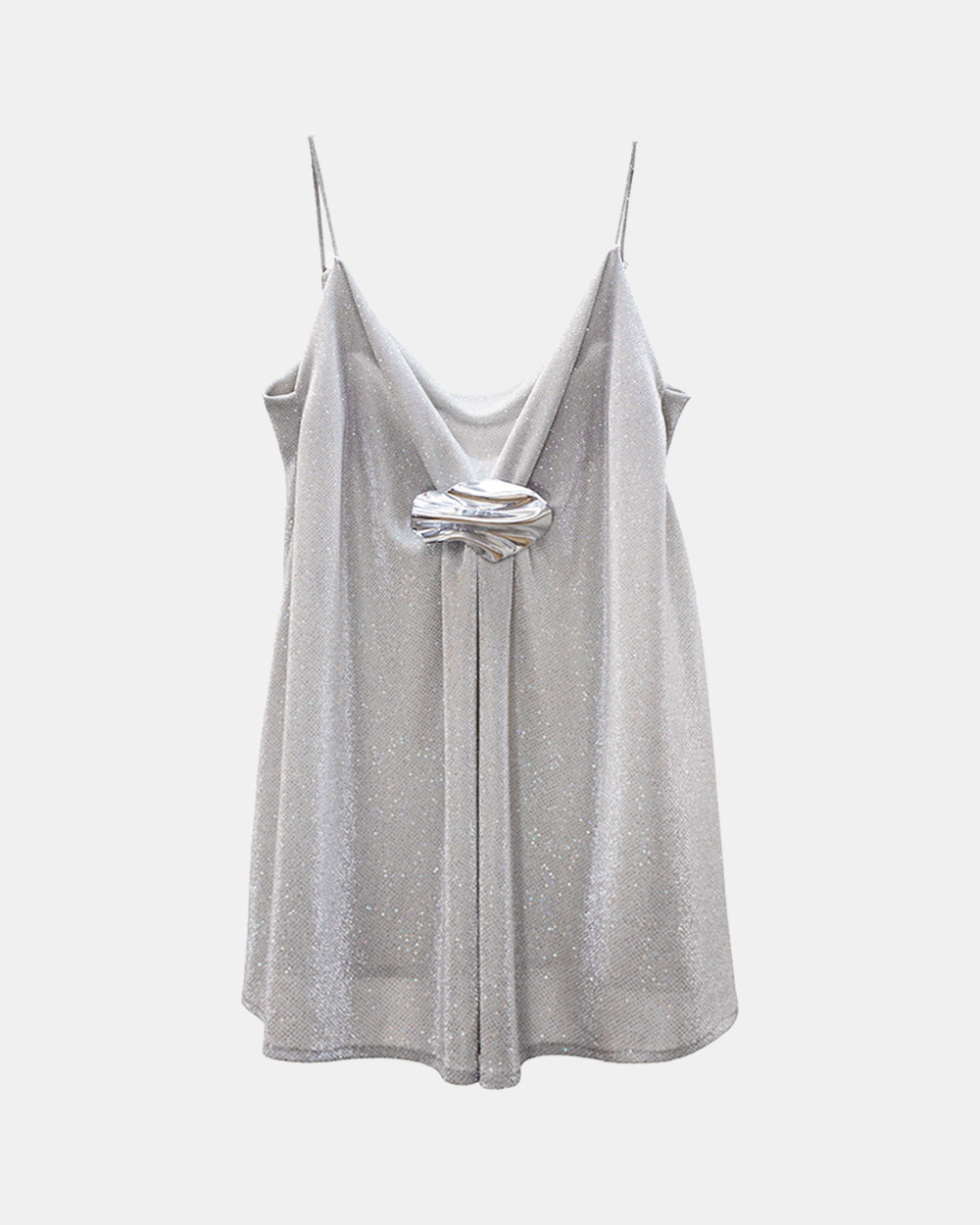Peyton Cowl-Neck Mini Dress - Silver  KateBarton