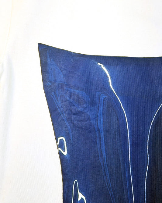 Printed Corset Baby Tee in Blue (SAMPLE)