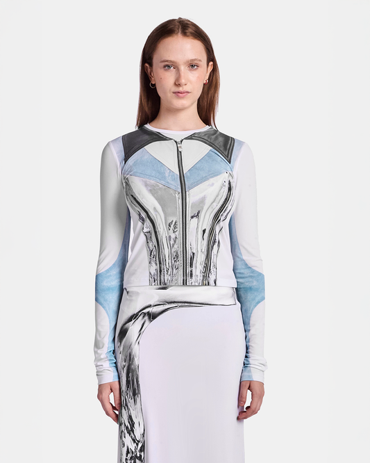 Illusion Print Long Sleeve Top