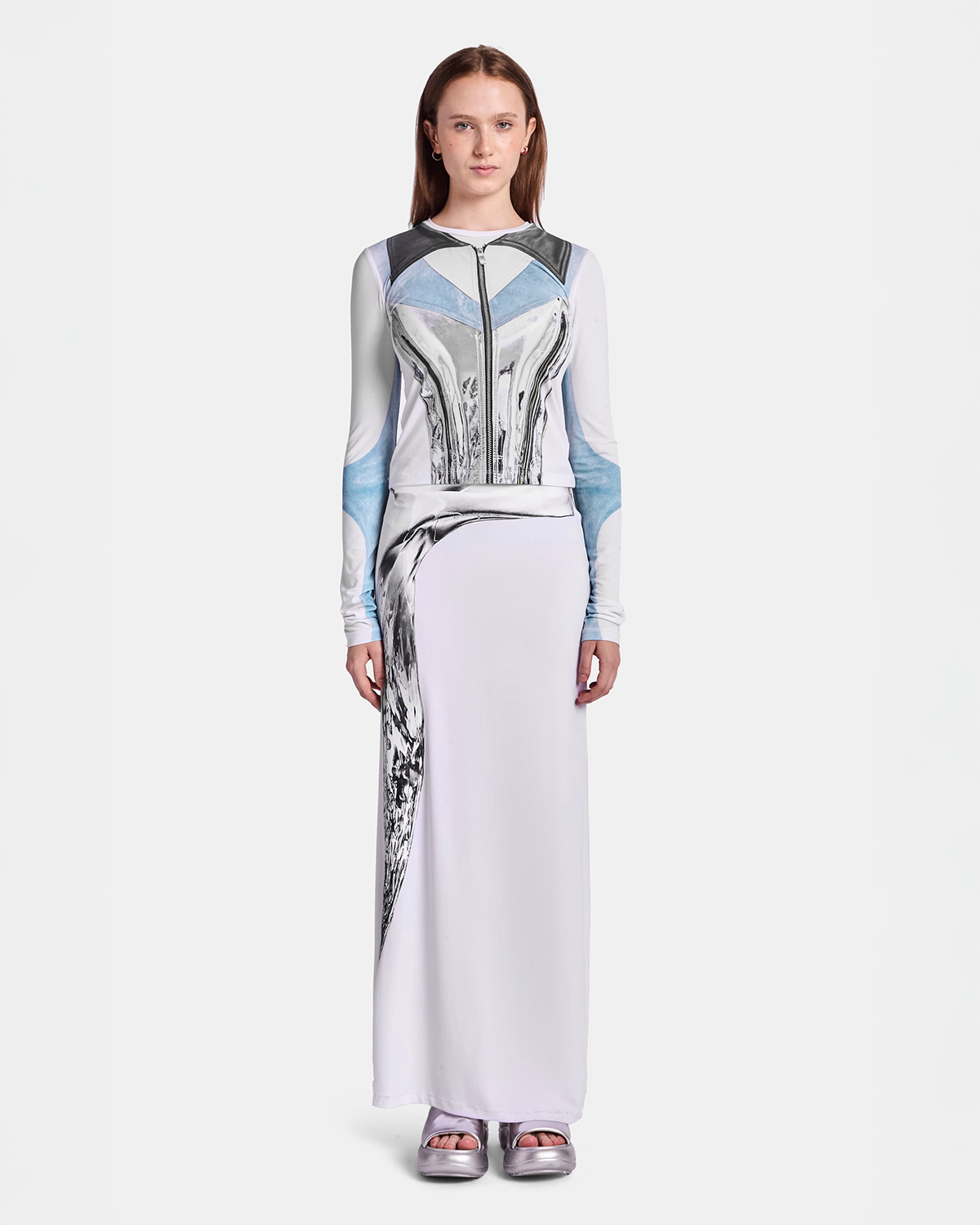 Illusion Print Long Sleeve Top