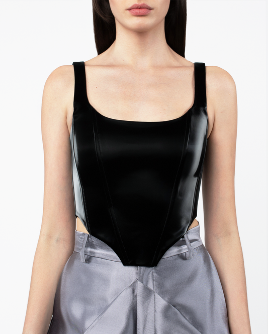 Willow Black Vinyl Corset