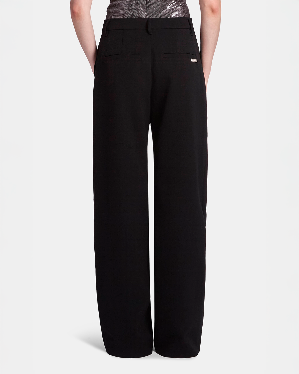 Draped Knee Wool Trouser