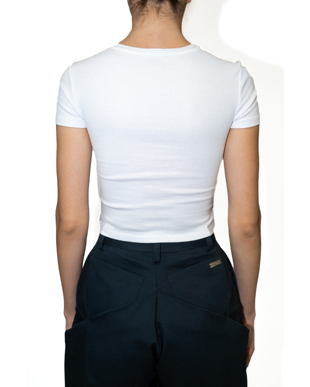 Printed Corset Baby Tee in Icy Blue