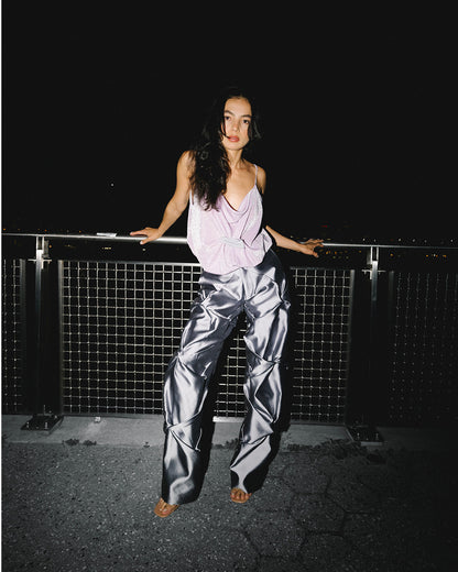 Astrid Lilac Draped Trousers