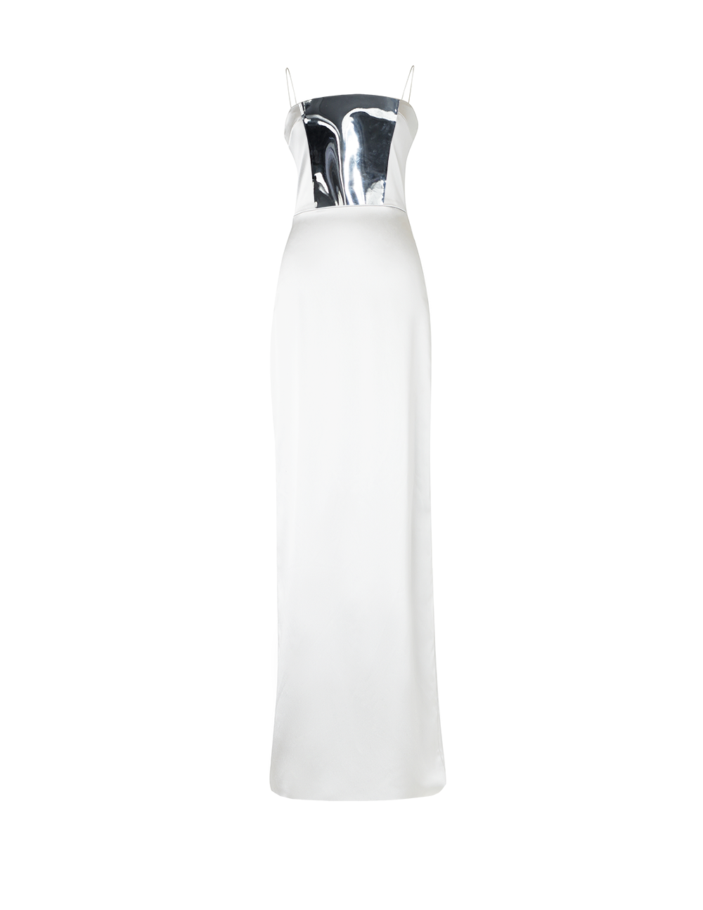 White Fitted Column Gown