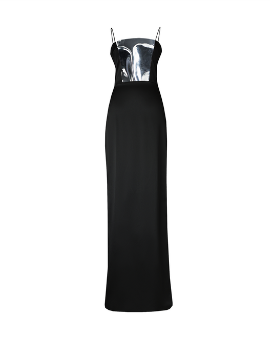 Black Fitted Column Gown