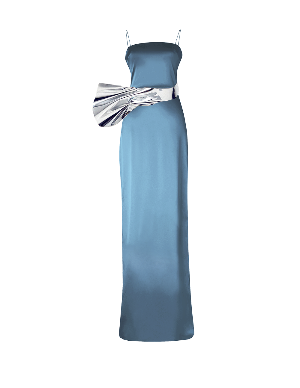 Russian Blue Fitted Column Gown