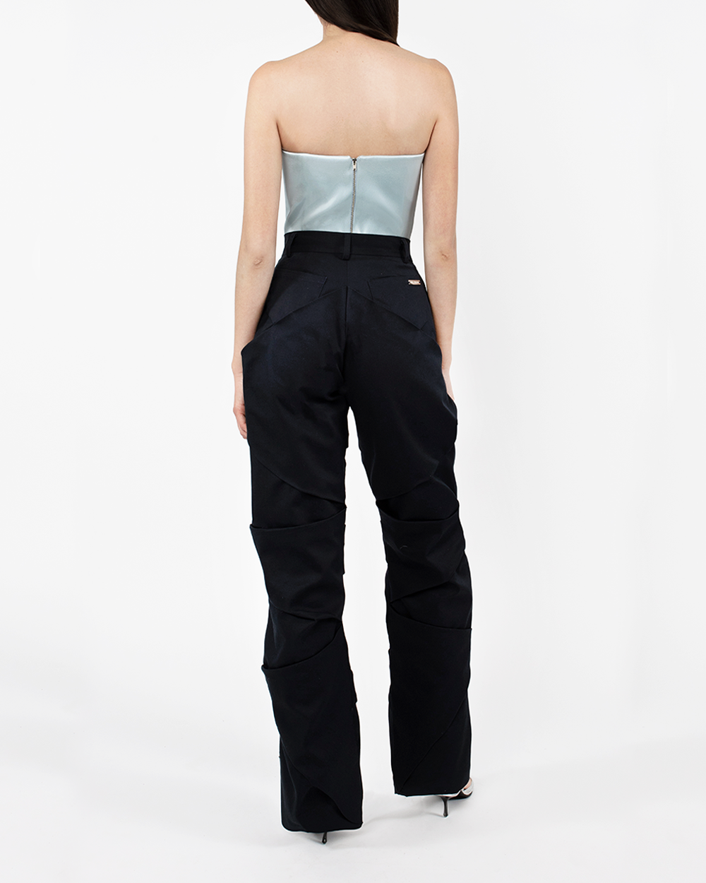 Astrid Navy Draped Trousers