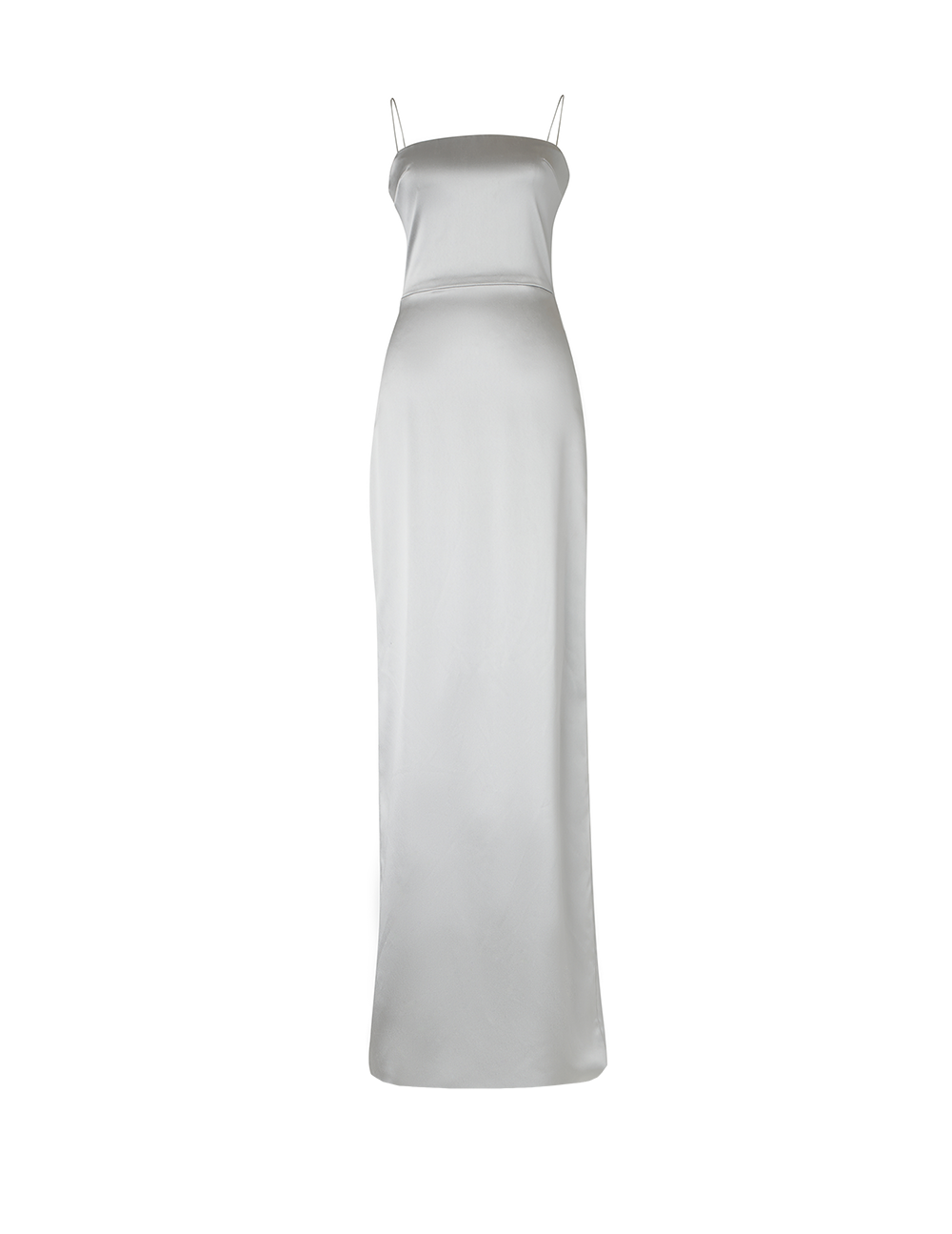 Silver Fitted Column Gown