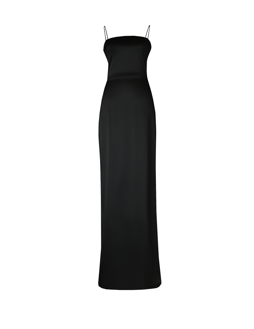 Black Fitted Column Gown