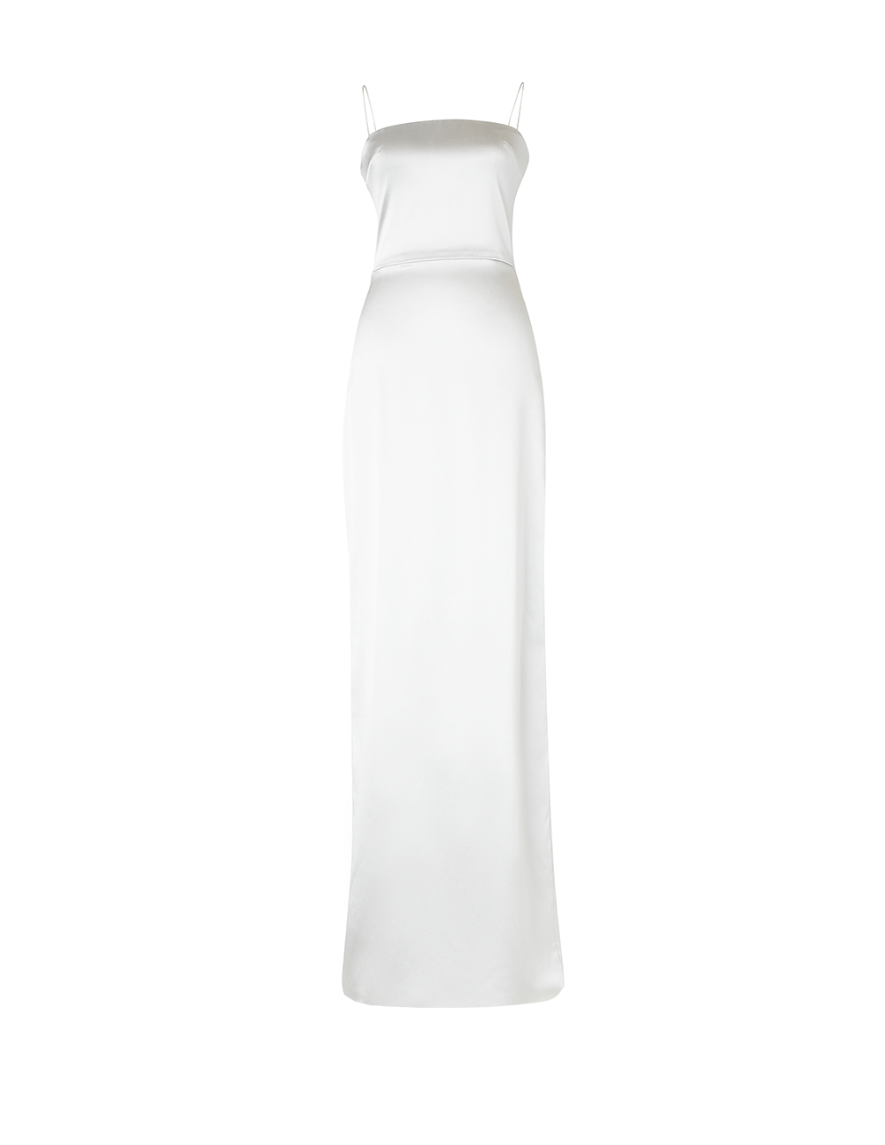 White Fitted Column Gown