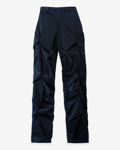 Astrid Navy Draped Trousers