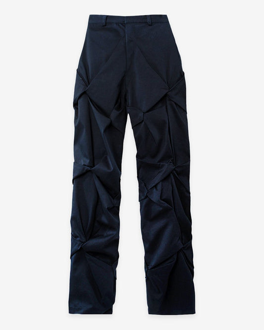 Astrid Navy Draped Trousers