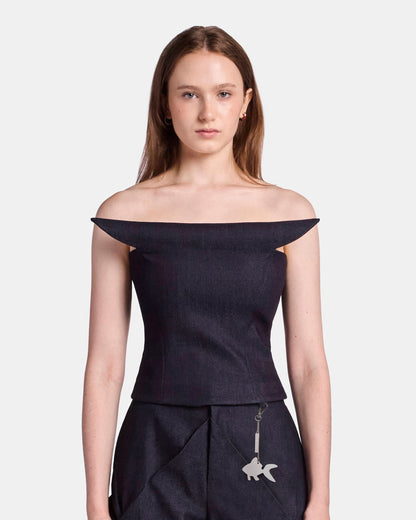 Symmetrical Sculpted Denim Corset