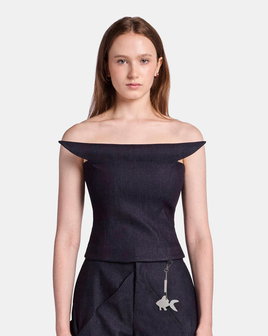 Symmetrical Sculpted Denim Corset