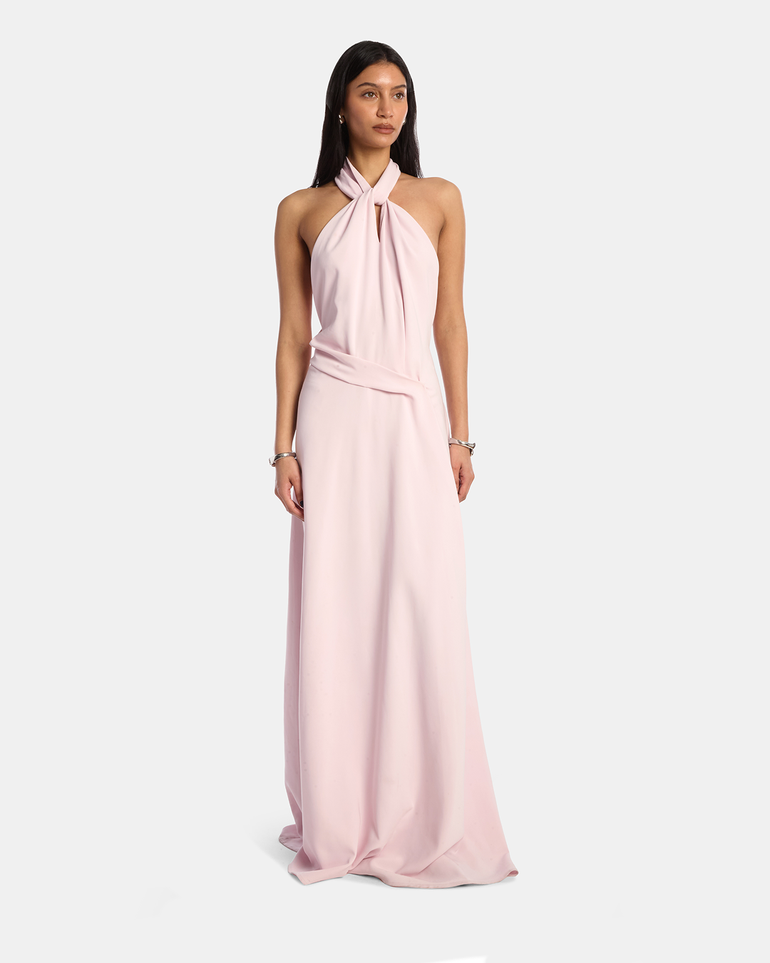 Crepe Kate Draped Halter Dress