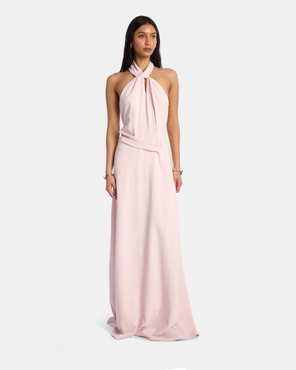 Crepe Kate Draped Halter Dress
