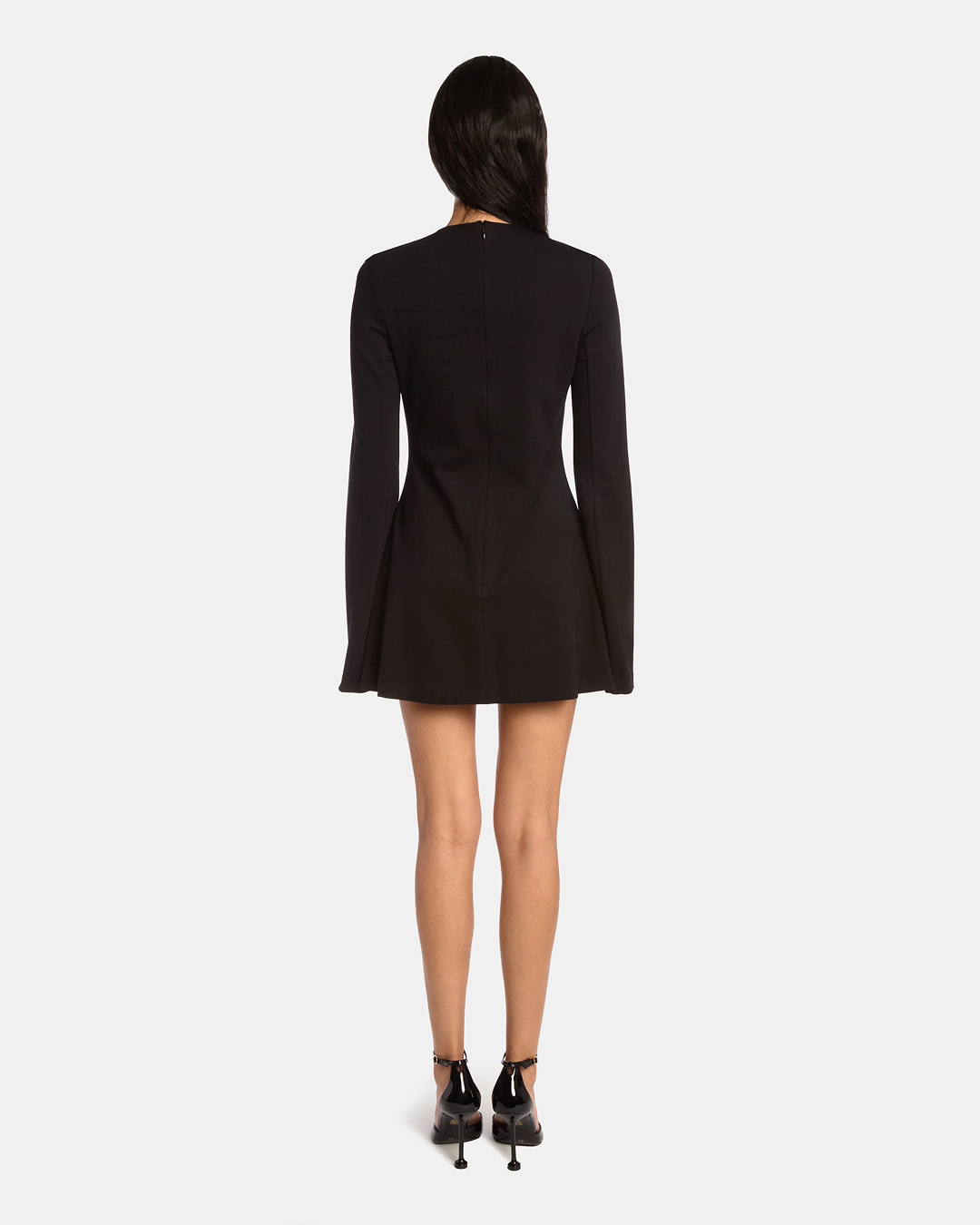 Long Sleeve Keyhole Mini Dress with Brooch