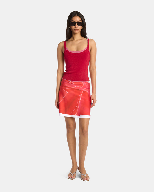 Illusion Print Mini Skirt