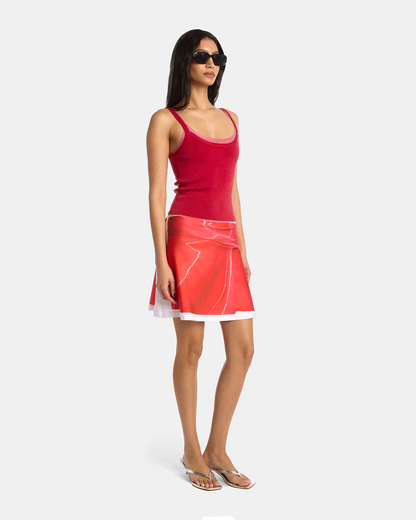 Illusion Print Mini Skirt