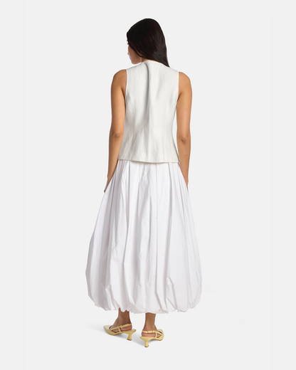 Linen Vest With Brooch