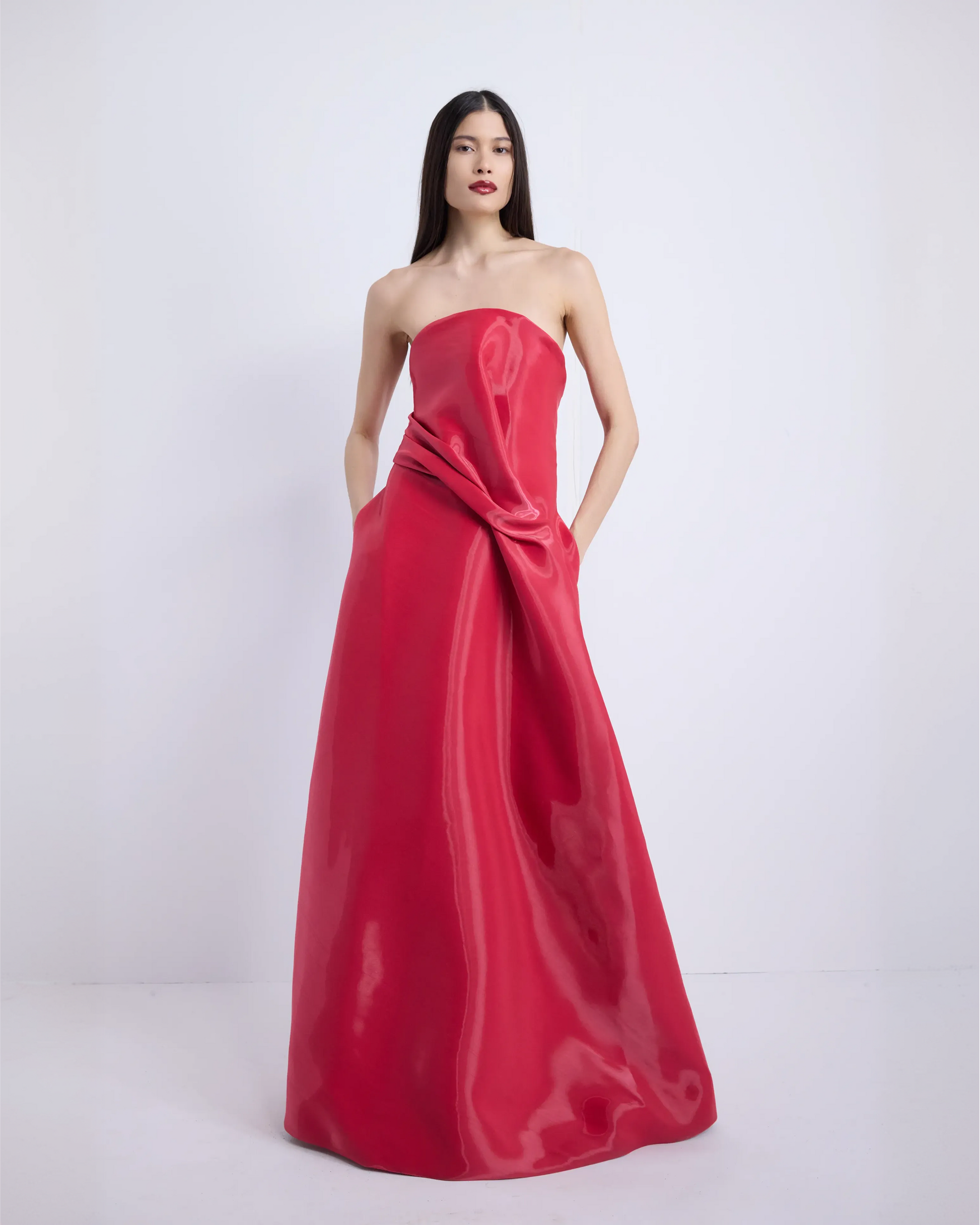 Kate Liquid Ballgown - Raspberry