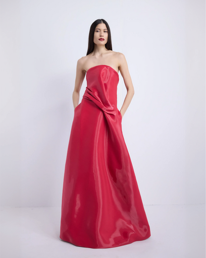 Kate Liquid Ballgown - Raspberry
