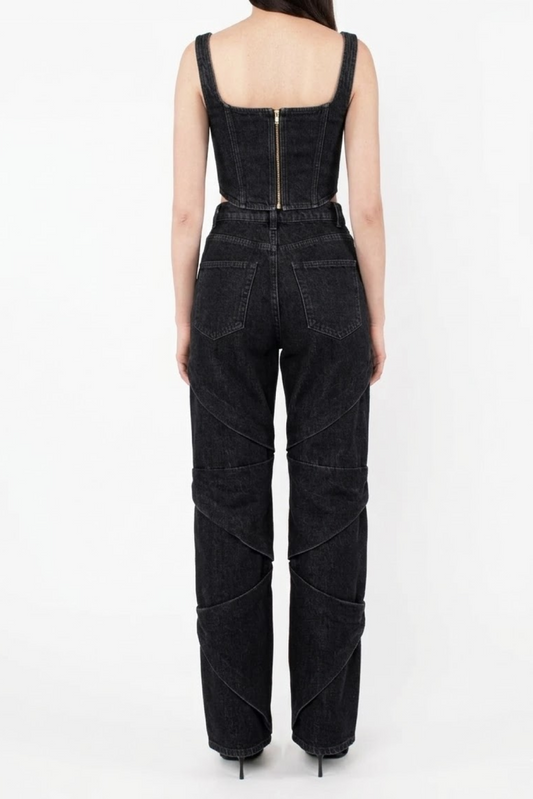 Black Denim Corset