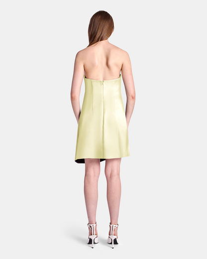 Kate Liquid Draped Mini Dress Butter Yellow