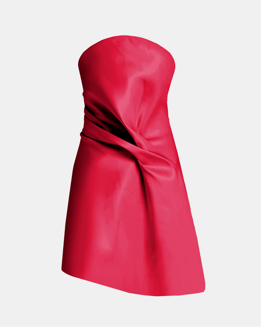 Kate Liquid Draped Mini Dress Raspberry