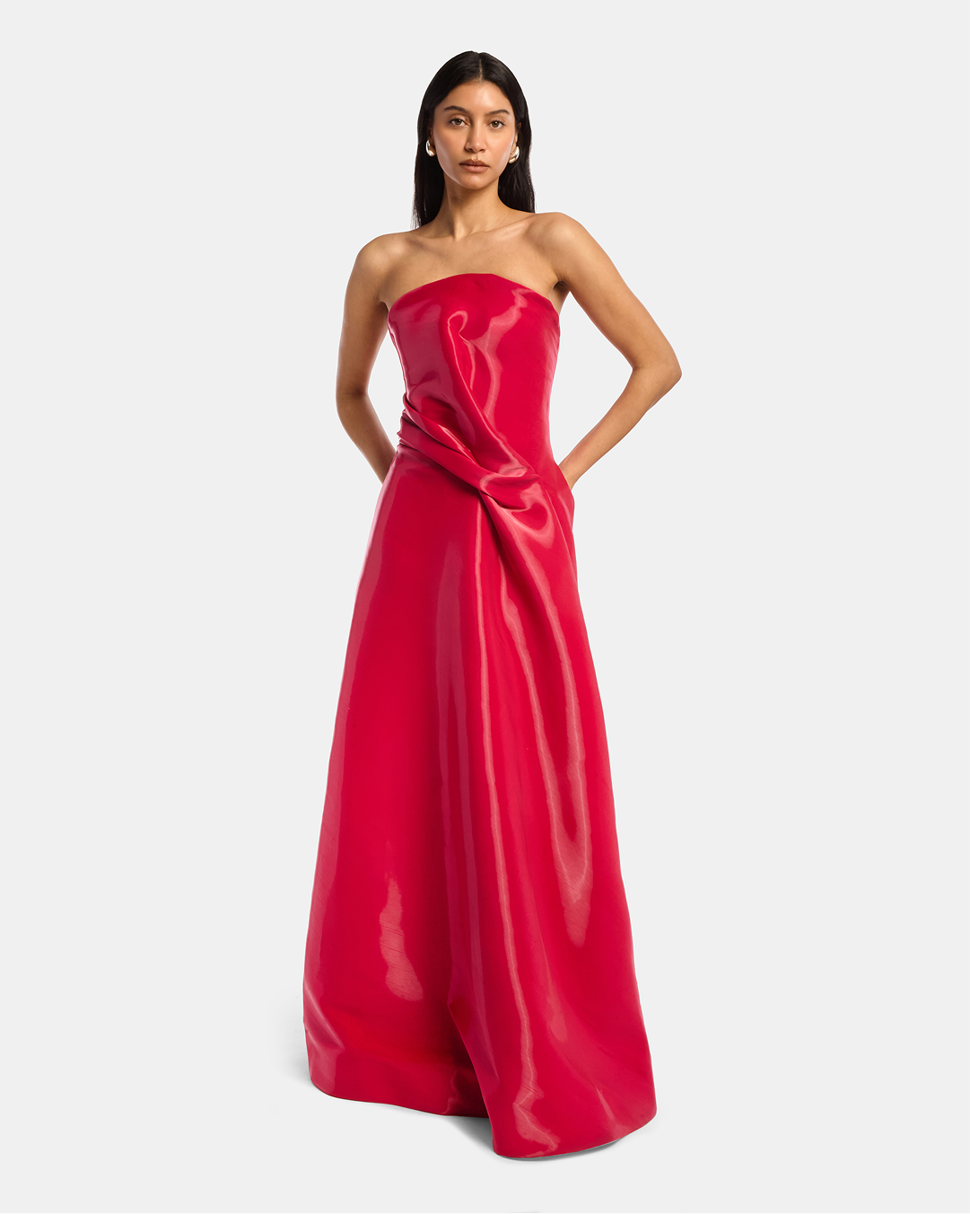 Kate Liquid Draped Ballgown with Pockets