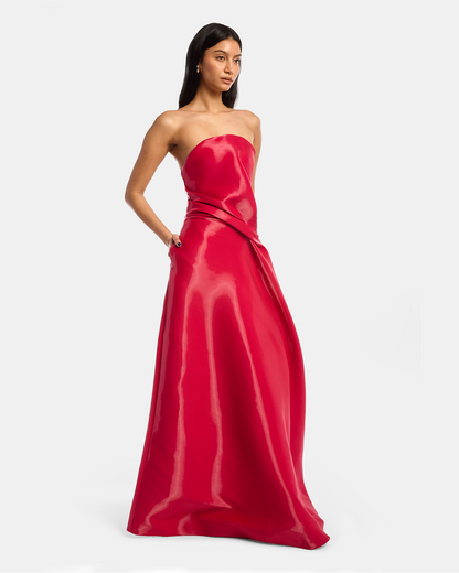 Kate Liquid Draped Ballgown with Pockets