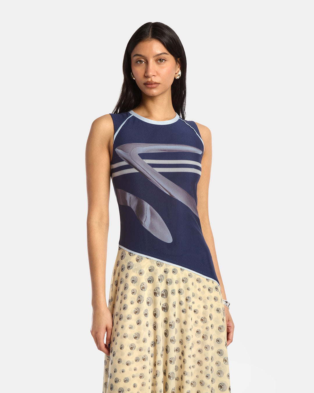 Printed Racer Handkerchief Dress