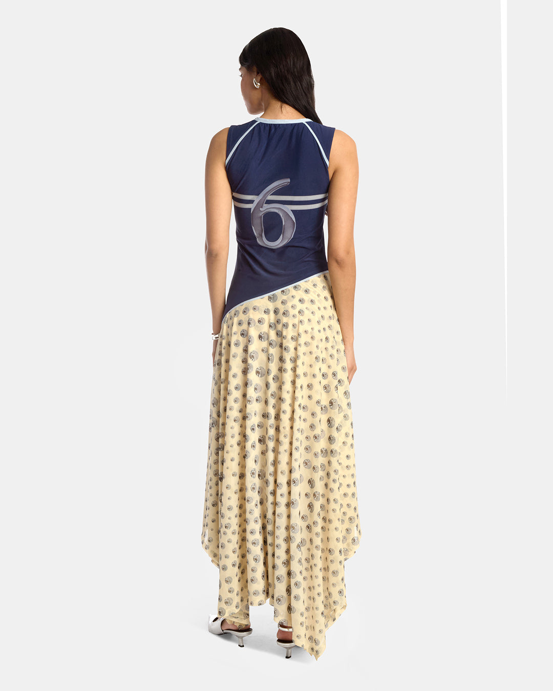 Printed Racer Handkerchief Dress