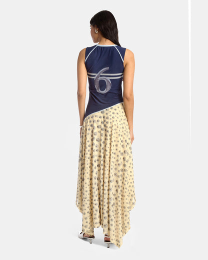 Printed Racer Handkerchief Dress