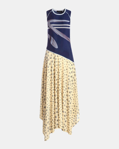 Printed Racer Handkerchief Dress