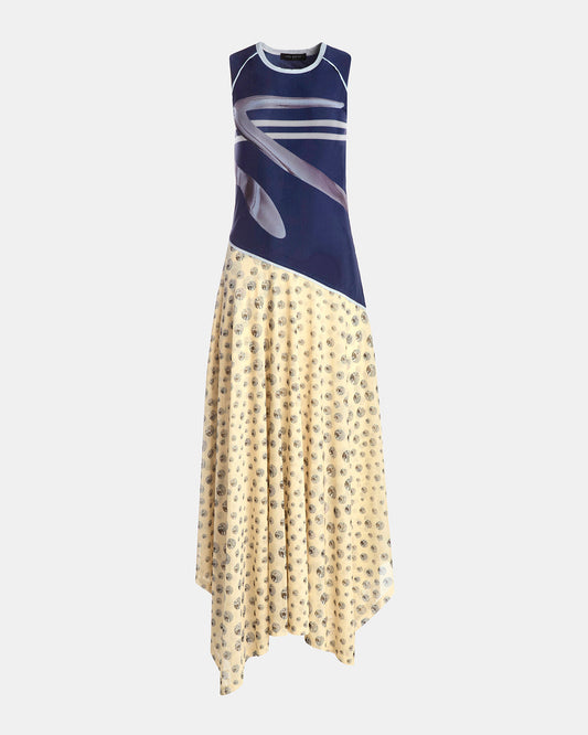 Printed Racer Handkerchief Dress