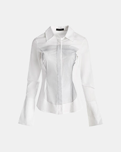 Illusion Print Corset Button Down