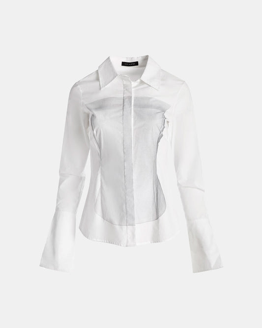 Illusion Print Corset Button Down