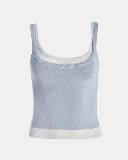 Metallic Knit Layered Tank Top