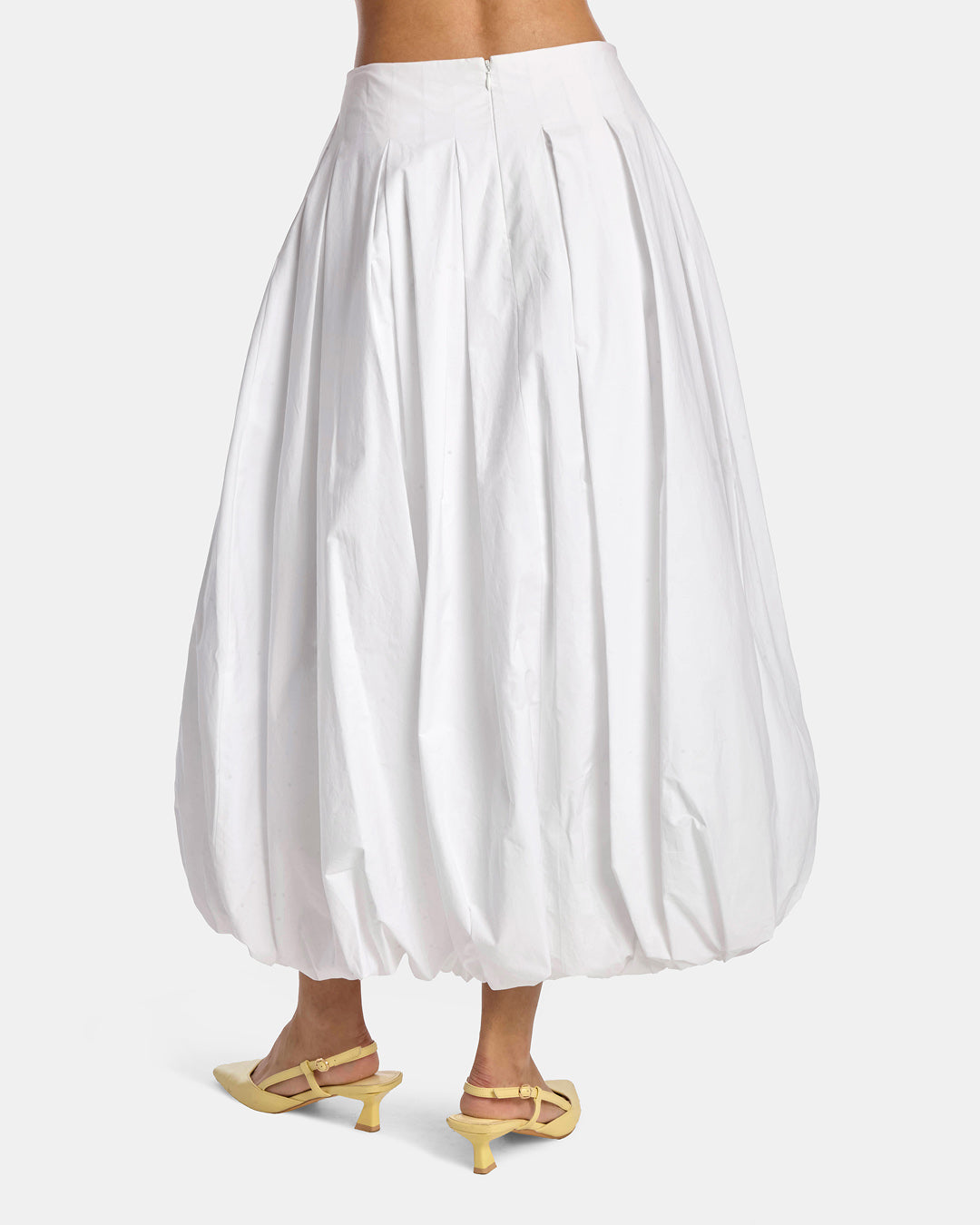 Cotton Poplin Balloon Skirt With Pockets