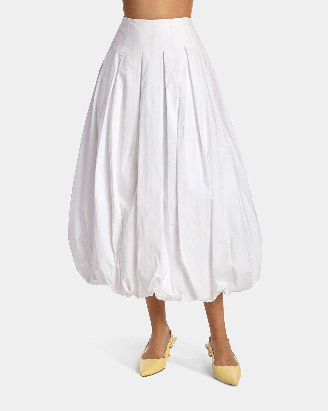 Cotton Poplin Balloon Skirt With Pockets