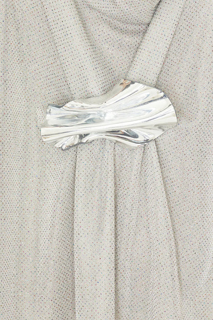 Peyton Cowl-Neck Mini Dress - Silver