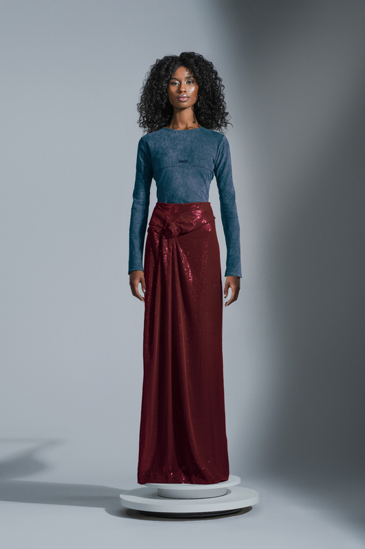 Microsuede Long Sleeve Navy (SAMPLE)